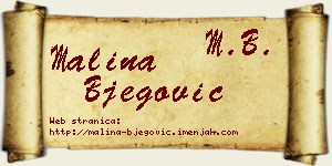 Malina Bjegović vizit kartica